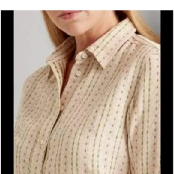 Lauren Ralph Lauren Western Floral Jacquard Cotton Long Sleeve Shirt Large - Picture 2 of 15